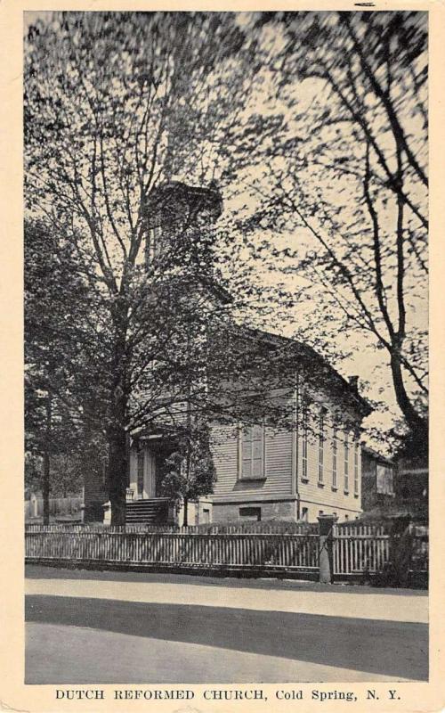 Cold Spring New York Dutch Reformed Church Street View Antique Postcard K59807