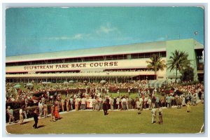 1956 The Paddock And Grandstand View Gulfstream Park Race Hallendale FL Postcard 