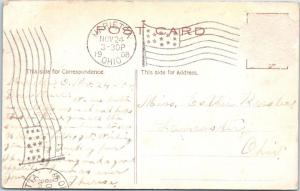 PILGRIMS & TURKEY, CAMPFIRE    Thanksgiving    1908    Postcard