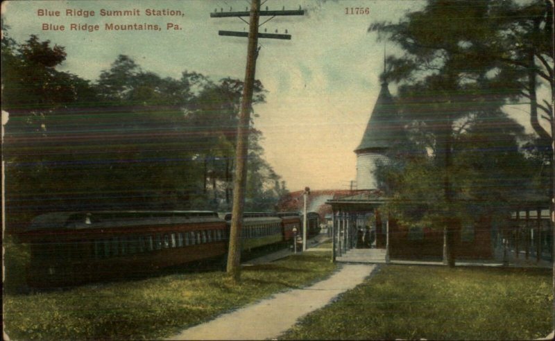 Blue Ridge Mountains PA Summit Station RR Train Depot c1910 Postcard