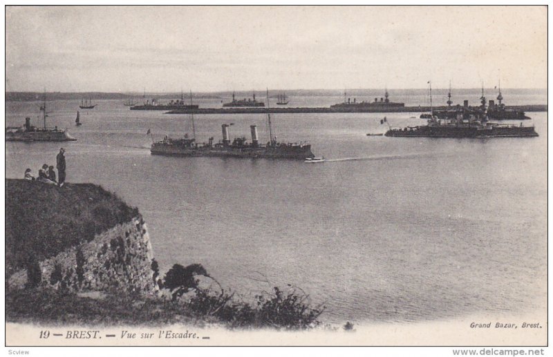 BREST, Finistere, France; Vue sur l' Escadre, PU-1922