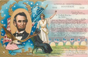 President Abraham Lincoln Birthday Celebration Patriotic Tuck Embossed postcards 