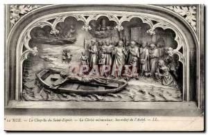 Old Postcard Street Chapel of the Holy Spirit Christ miraculous bas relief of...