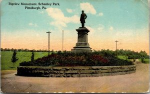 Vtg Pittsburgh Pennsylvania PA Bigelow Monument Schenley Park 1910s Postcard