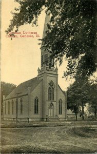 Vintage Postcard; Geneseo IL German Lutheran Church, Henry Co, Wheelock