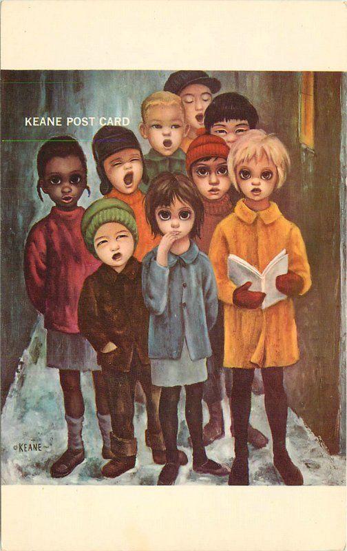 Big Eyes Peace Earth singing San Francisco California Keane 1961 Postcard 11698