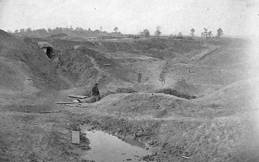 Civil War - Petersburg, VA. Crater, April 1865.   Reproduction Photo