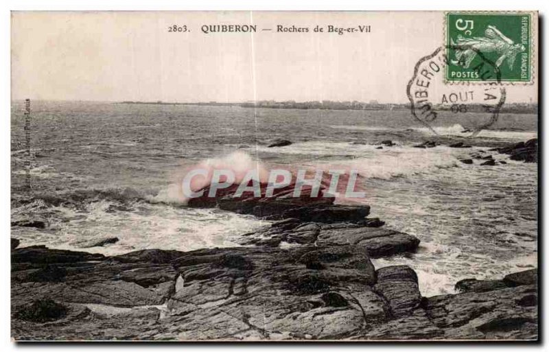 Old Postcard Quiberon Rocks Beg er Vil