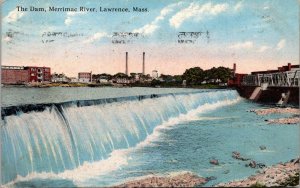 Massachusetts Lawrence Merrimac River The Dam 1916 Curteich