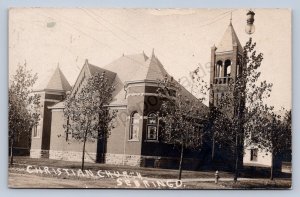 J87/ Sebring Ohio RPPC Postcard c1910 Christian Church Building   1319