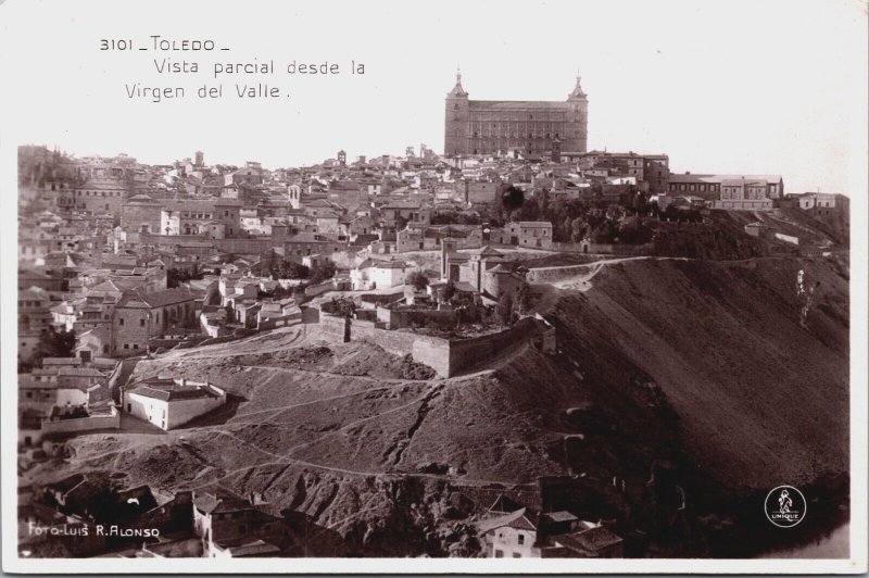 Spain Toledo Vista Parcial Desde la Virgen del Valle Vintage RPPC C110