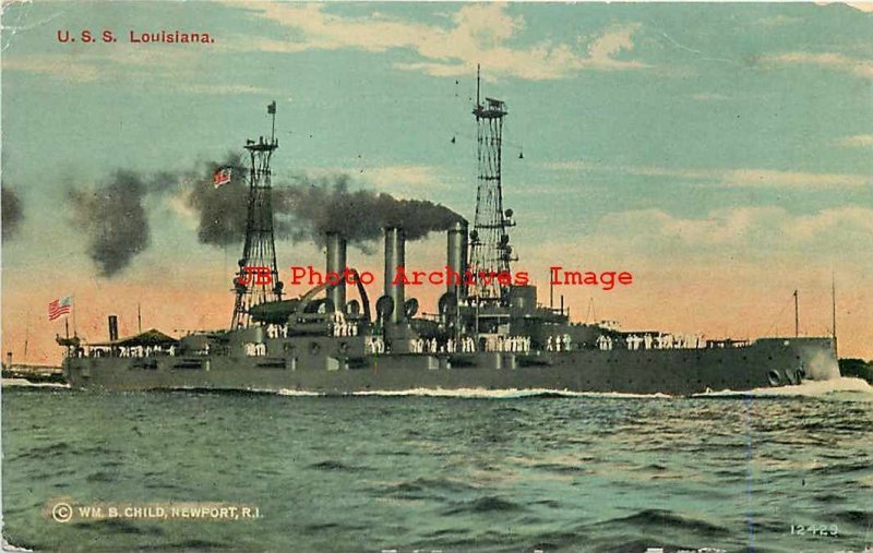 US Navy, Battleship USS Louisiana, Souvenir No 12429 