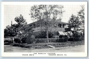 Virginia Beach Virginia Postcard Barclay Cottage Building 1940 Linen Photo-Tone