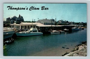 Cape Cod, Thompson's Clam Bar, Yachts, Advertising Chrome Massachusetts Postcard