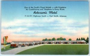 FORT SMITH, Arkansas  AR   Roadside  ROBERSON'S MOTEL ca 1960s   Postcard