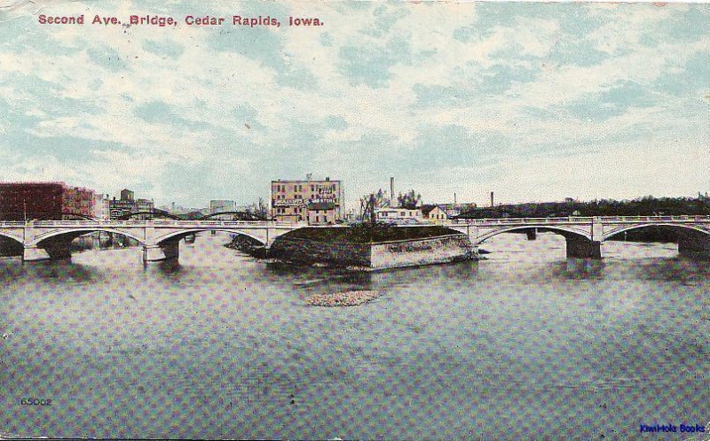 Postcard Second Ave Bridge Cedar Rapids Iowa