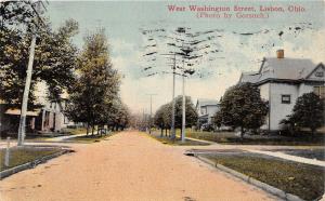 D35/ Lisbon Ohio Postcard c1915 West Washington Street Homes