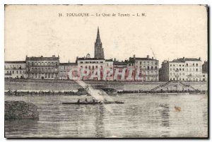 Postcard Old Toulouse The Wharf Boat Canoe Tounis