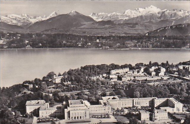 Switzerland Geneve Le Palais des Nations Unis et le Mont-Blanc 1963 Photo