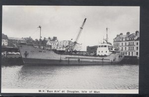 Isle of Man Postcard - M.V.'Ben Ain' at Douglas    RS18645