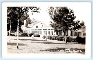 RPPC SKOWHEGAN, Maine ME ~ Roadside LAKEWOOD INN Somerset County 1950s Postcard