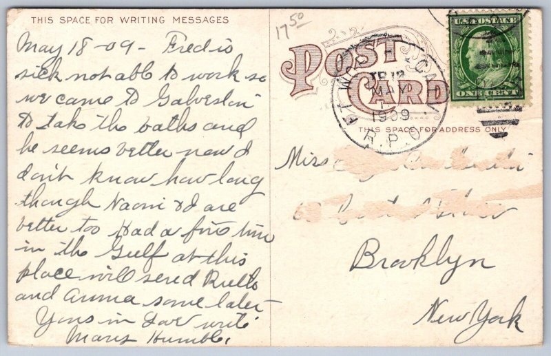 K31/ Galveston Texas Postcard c1910 Bathing Pavilion Murdocks Breakers 117