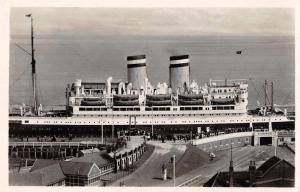 Cuxhaven Germany Ship at Dock Real Photo Antique Postcard J68866