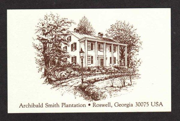 GA Archibald Smith Plantation ROSWELL GEORGIA Postcard