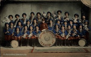 LEWISTON ME St Cecilia Children's Marching Band c1910 Postcard