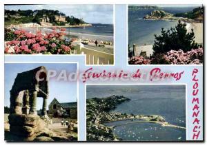 Modern Postcard Perros-Guirec Trestraou beach Oratory of Saint Guirec