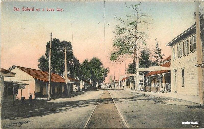 C-1910 San Gabriel California Railroad Tracks Hand Colored Rieder 3141 