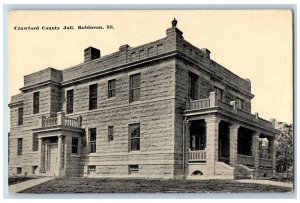 Robinson Illinois IL Postcard Crawford County Jail Building Exterior Scene c1910