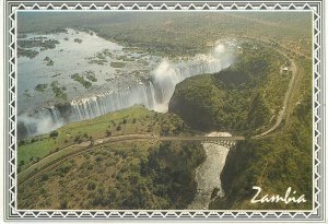 Postcard Africa Zambia Victoria Falls bridge across the Batoka Gorge