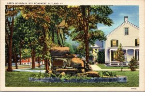 postcard Rutland Vermont - Green Mountain Boy Monument
