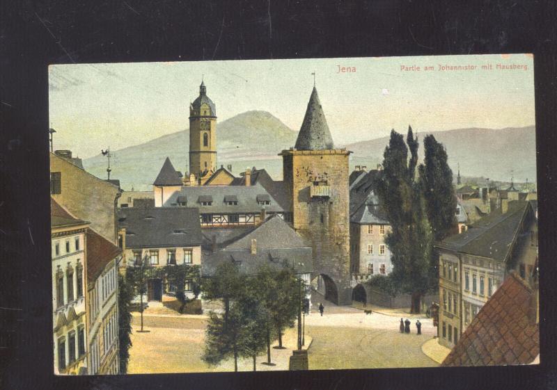 JENA GERMANY PARTIE M JOHANNESTOR MIT HAUSBERG ANTIQUE VINTAGE POSTCARD