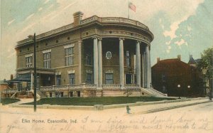 Indiana Evansville Elks Home Geupel  #53578 undivided Fraternal Postcard 22-8974