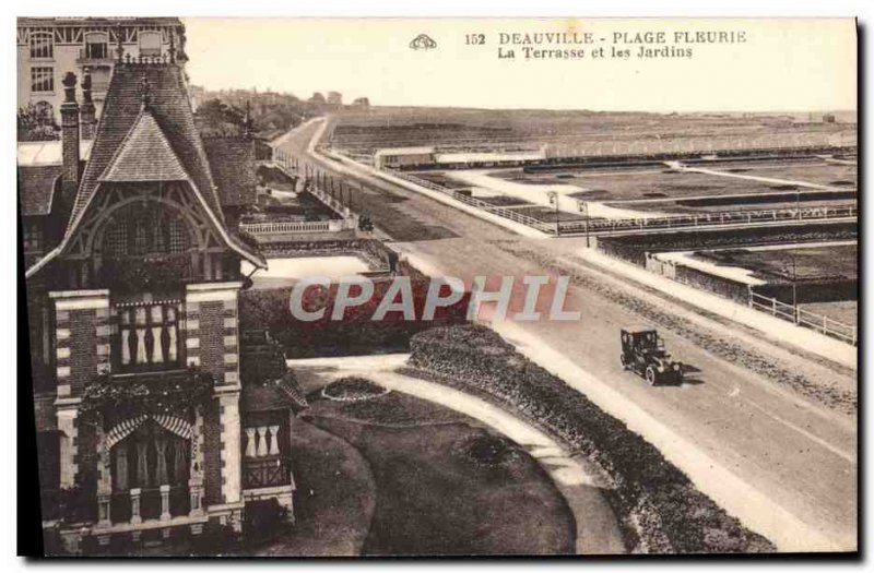 Old Postcard Deauville Beach Fleurie The terrace and gardens