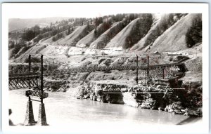 c1940s Chimney Creek Bridge British Columbia RPPC Real Photo Postcard A92