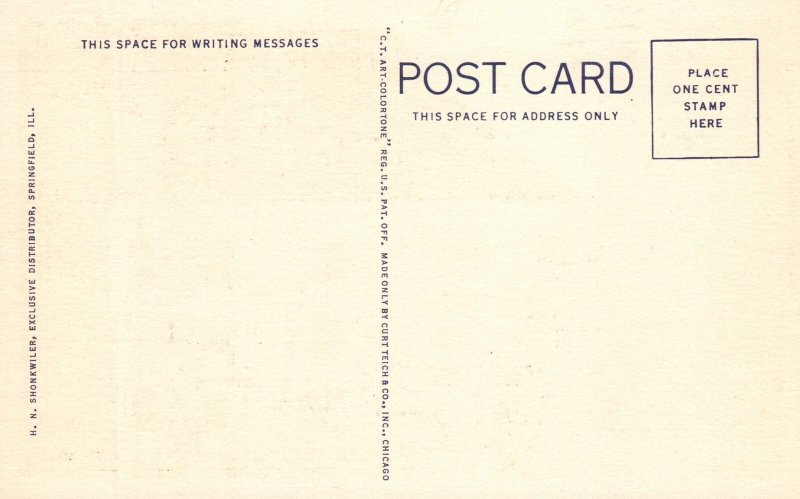 Masonic Temple Building Landmark Springfield Illinois IL Vintage Postcard