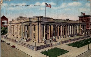 1930s INDIANAPOLIS INDIANA U.S. POST OFFICE LINEN POSTCARD 38-209