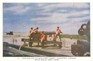 Kingston Ontario Canada Fort Henry Gun Salute, Solid Shot Load Chrome Postcard