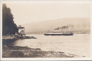 SS 'Princess Charlotte' Steamship Boat leaving Vancouver BC RPPC Postcard E79
