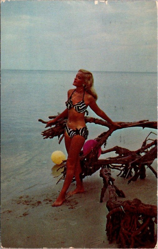 Texas Beautiful Girl On The Beach 1956