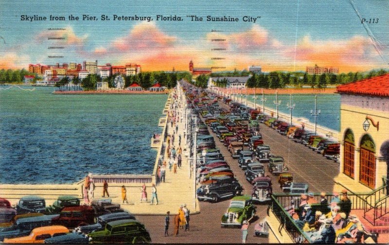 Florida St Petersburg Skyline From The Pier 1954