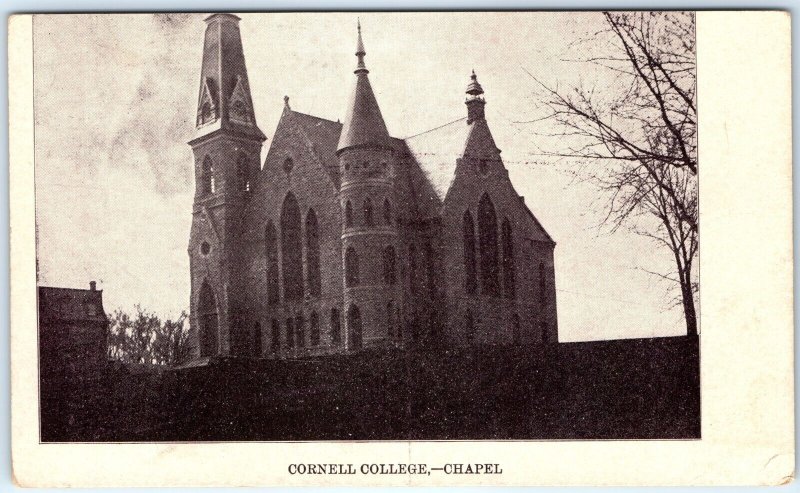 c1910s Mt. Vernon, IA Cornell College Campus Chapel Historic Stone Postcard A116