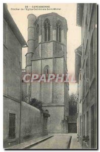 Old Postcard Carcassonne Tower of the Cathedral Church of St. Michael