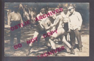 Humboldt IOWA RPPC c1910 FRANK GOTCH World Champion WRESTLER Training Camp #2