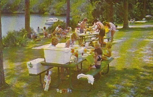 Florida West Palm Beach Picknickers Enjoy A Cook out Overlooking The Beautifu...