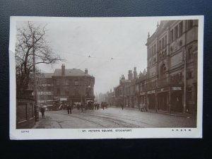 STOCKPORT St. Peter's Square showing OPERA HOUSE c1907 RP Postcard by A.H.& S.M.