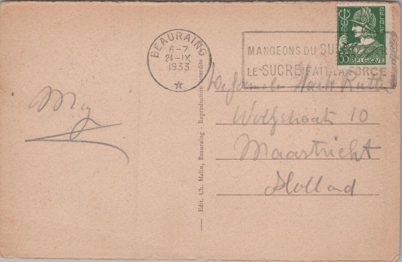 Belgium Beauraing Route de Rochefort Entrée du Pensionnat Vintage Postcard C371